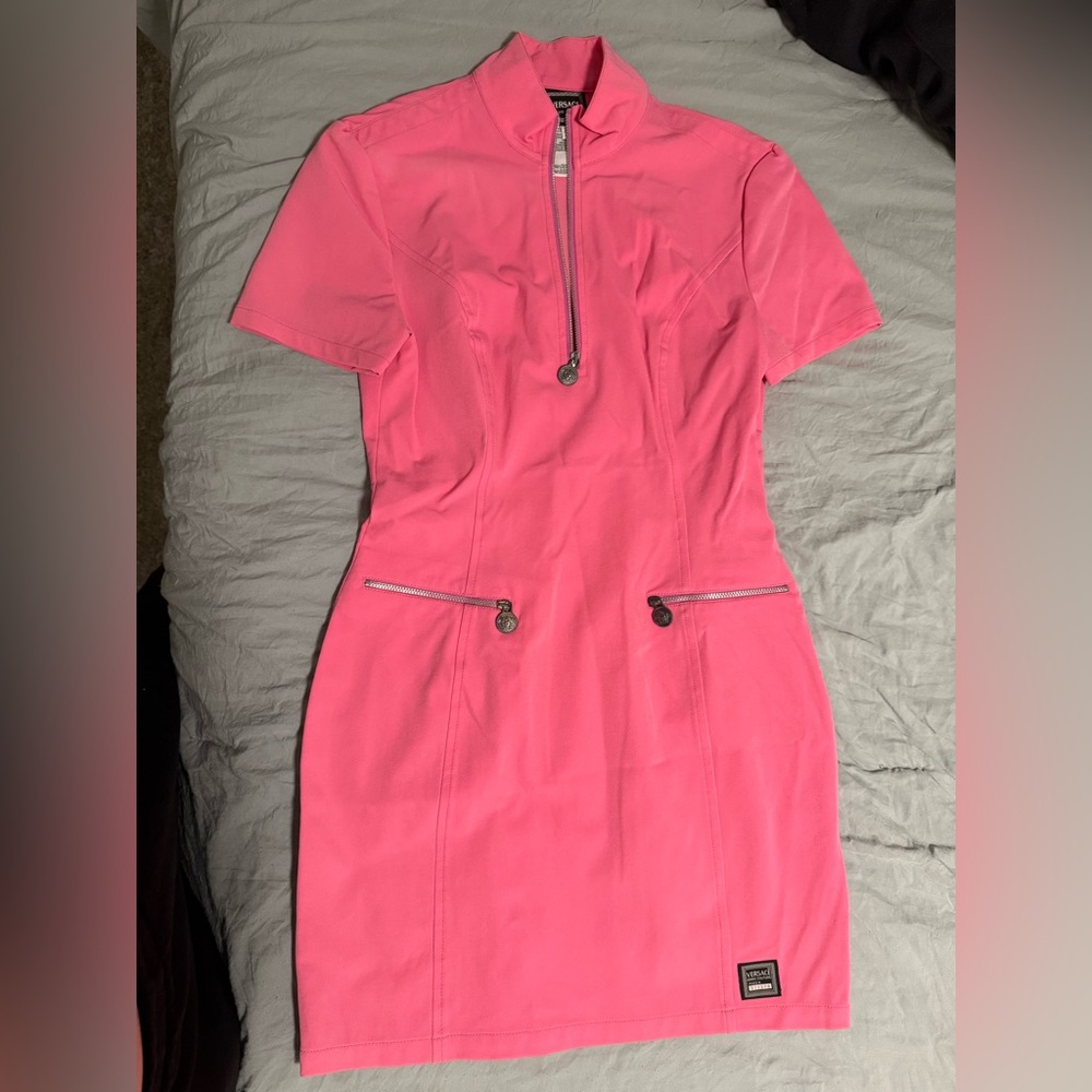 Vintage Versace Jeans Couture Zip Front Mini Dress